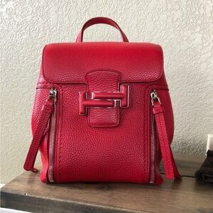 TOD’s Double T Leather Backback Shoulder Bag